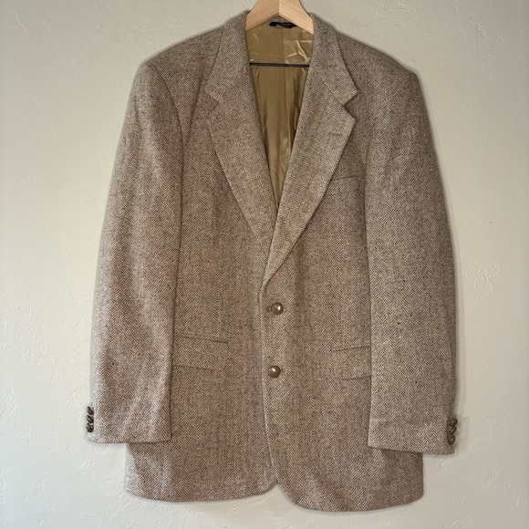 Farah Other - Farah Wool Herringbone Tweed Blazer 42L – Speckled Donegal Look